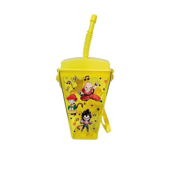 Dragon Ball Z Kids Yellow Plastic Water Bottle Portable Shoulder Strap 16oz - Picture 3 of 5